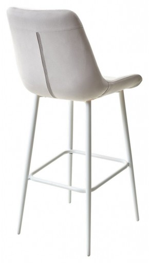 Барный стул ХОФМАН, цвет H-09 Светло-серый, велюр / белый каркас М-City в Чайковском - chaykovskiy.ok-mebel.com | фото 4