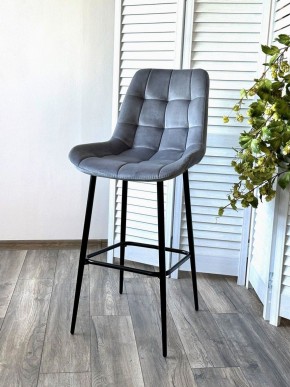 Барный стул ХОФМАН, цвет H-14 Серый, велюр / черный каркас М-City в Чайковском - chaykovskiy.ok-mebel.com | фото 3