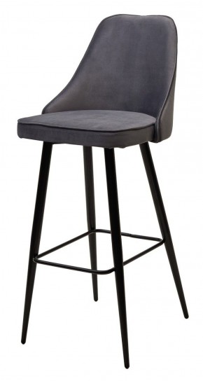 Барный стул NEPAL-BAR СЕРЫЙ #27, велюр/ черный каркас (H=78cm) М-City в Чайковском - chaykovskiy.ok-mebel.com | фото