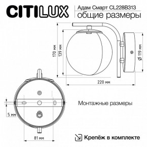Бра Citilux Адам Смарт CL228B313 в Чайковском - chaykovskiy.ok-mebel.com | фото 8