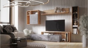 ДАЛЛАС Гостиная (модульная) цемент темный в Чайковском - chaykovskiy.ok-mebel.com | фото