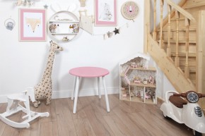 Детский стол круглый Rolti Baby (розовый/белый, массив березы/мдф) в Чайковском - chaykovskiy.ok-mebel.com | фото