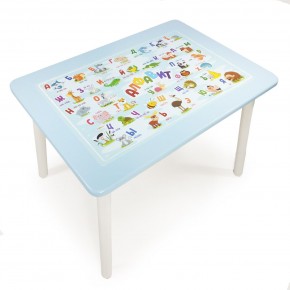 Детский стол с накладкой Алфавит  (Голубой/Белый) в Чайковском - chaykovskiy.ok-mebel.com | фото 1