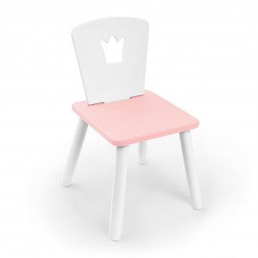 Детский стул Rolti Baby «Корона» (белый/розовый/белый, массив березы/мдф) в Чайковском - chaykovskiy.ok-mebel.com | фото 1
