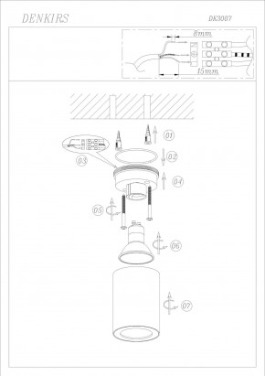 DK3007-WH Накладной светильник влагозащ., IP 44, 15 Вт, GU10, белый, алюминий в Чайковском - chaykovskiy.ok-mebel.com | фото 4