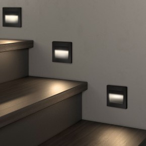 DK3050-BK Светильник встраиваемый в стену, IP 20, LED 3000, 1 Вт, черный пластик в Чайковском - chaykovskiy.ok-mebel.com | фото 3