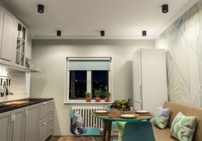 DK3090-BK+CY Светильник накладной IP 20, 10 Вт, GU5.3, LED, черный/голубой, пластик в Чайковском - chaykovskiy.ok-mebel.com | фото 2