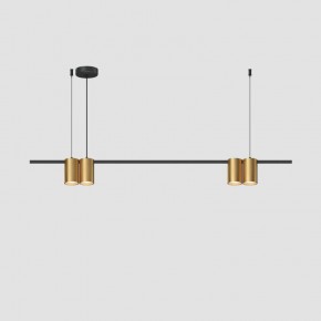DK4061-BK+SG Подвесной светильник ORBIT, IP20, 4xGU10 LED до 15 Вт, черный + сатинированное золото, алюминий в Чайковском - chaykovskiy.ok-mebel.com | фото