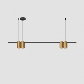 DK4061-BK+SG Подвесной светильник ORBIT, IP20, 4xGU10 LED до 15 Вт, черный + сатинированное золото, алюминий в Чайковском - chaykovskiy.ok-mebel.com | фото 2