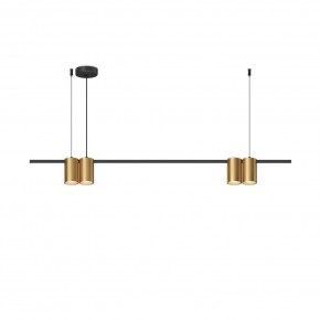 DK4061-BK+SG Подвесной светильник ORBIT, IP20, 4xGU10 LED до 15 Вт, черный + сатинированное золото, алюминий в Чайковском - chaykovskiy.ok-mebel.com | фото 3
