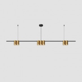DK4063-BK+SG Подвесной светильник ORBIT, IP20, 7xGU10 LED до 15 Вт, черный + сатинированное золото, алюминий в Чайковском - chaykovskiy.ok-mebel.com | фото