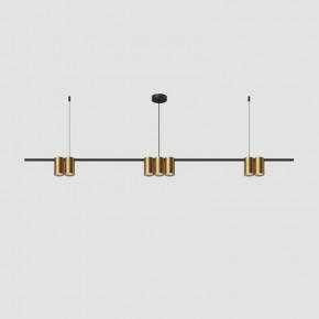 DK4063-BK+SG Подвесной светильник ORBIT, IP20, 7xGU10 LED до 15 Вт, черный + сатинированное золото, алюминий в Чайковском - chaykovskiy.ok-mebel.com | фото 2