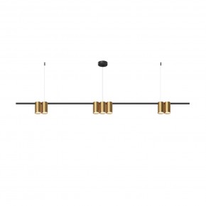 DK4063-BK+SG Подвесной светильник ORBIT, IP20, 7xGU10 LED до 15 Вт, черный + сатинированное золото, алюминий в Чайковском - chaykovskiy.ok-mebel.com | фото 3