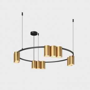 DK4065-BK+SG Подвесной светильник ORBIT , IP20, 10xGU10 LED до 15 Вт, черный + сатинированное золото, алюминий в Чайковском - chaykovskiy.ok-mebel.com | фото