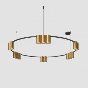 DK4067-BK+SG Подвесной светильник ORBIT, IP20, 15xGU10 LED, до 15 Вт, черный + сатинированное золото, алюминий в Чайковском - chaykovskiy.ok-mebel.com | фото 2