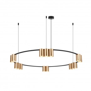 DK4067-BK+SG Подвесной светильник ORBIT, IP20, 15xGU10 LED, до 15 Вт, черный + сатинированное золото, алюминий в Чайковском - chaykovskiy.ok-mebel.com | фото 3
