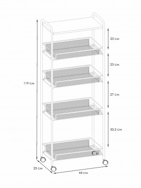 Э 443 ГР Этажерка "Ладья 25КС" Графит в Чайковском - chaykovskiy.ok-mebel.com | фото 2