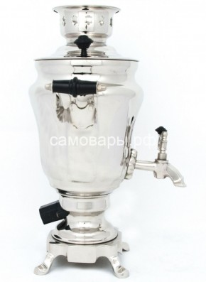Электрический самовар из латуни никелированный на 1,5 литра форма "Тюльпан" с защитой от выкипания в Чайковском - chaykovskiy.ok-mebel.com | фото 3