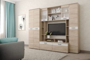 Гостиная Белла (Дуб Сонома/Белый глянец) в Чайковском - chaykovskiy.ok-mebel.com | фото
