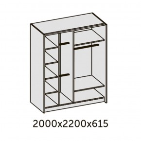 ИННЭС-5 Шкаф-купе 2-х дв. 2000 (2 дв. Ф3 - венге вст. экокожа корич) в Чайковском - chaykovskiy.ok-mebel.com | фото 2