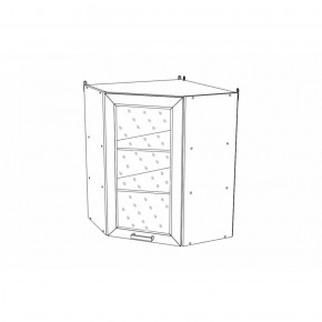 КГ "Агава" ВВУС550 Шкаф навесной угловой h 900 Лиственница темная в Чайковском - chaykovskiy.ok-mebel.com | фото