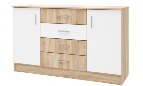 БЕАТРИС Комод К1400 (Дуб Сонома/Белый глянец) в Чайковском - chaykovskiy.ok-mebel.com | фото
