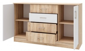 БЕАТРИС Комод К1400 (Дуб Сонома/Белый глянец) в Чайковском - chaykovskiy.ok-mebel.com | фото 2