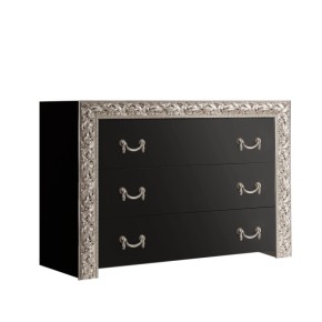 Комод Тиффани Premium черная/серебро (ТФКМ-1(П) в Чайковском - chaykovskiy.ok-mebel.com | фото