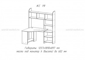 Компьютерный стол №19 (Анкор темный) в Чайковском - chaykovskiy.ok-mebel.com | фото 3