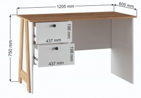 Компьютерный стол Теодора белый / крафт золотой в Чайковском - chaykovskiy.ok-mebel.com | фото 3