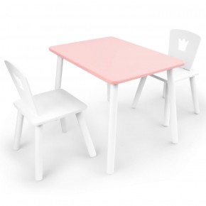 Комплект детской мебели стол и два стула Корона  (Розовый/Белый/Белый) в Чайковском - chaykovskiy.ok-mebel.com | фото