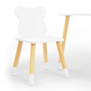 Комплект детской мебели стол и два стула Мишутка (Белый/Белый/Береза) в Чайковском - chaykovskiy.ok-mebel.com | фото