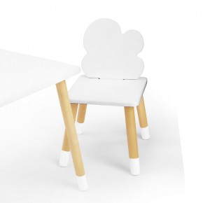 Комплект детской мебели стол и два стула Облачко (Белый/Белый/Береза) в Чайковском - chaykovskiy.ok-mebel.com | фото