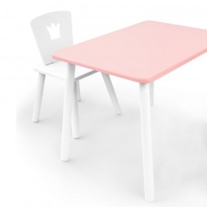 Комплект детской мебели стол и стул Корона (Розовый/Белый/Белый) в Чайковском - chaykovskiy.ok-mebel.com | фото