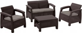 Комплект мебели Корфу сет (Corfu set) коричневый - серо-бежевый * в Чайковском - chaykovskiy.ok-mebel.com | фото