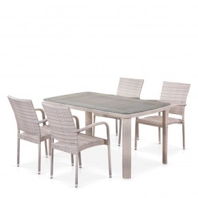 Комплект плетеной мебели T256C/Y376C-W85 Latte (4+1) + подушки на стульях в Чайковском - chaykovskiy.ok-mebel.com | фото 1