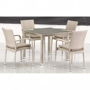 Комплект плетеной мебели T256C/Y376C-W85 Latte (4+1) + подушки на стульях в Чайковском - chaykovskiy.ok-mebel.com | фото 3