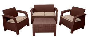 Комплект уличной мебели Yalta Premium Terrace Set (Ялта) шоколадый (+подушки под спину) в Чайковском - chaykovskiy.ok-mebel.com | фото
