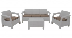 Комплект уличной мебели Yalta Premium Terrace Triple Set (Ялта) белый (+подушки под спину) в Чайковском - chaykovskiy.ok-mebel.com | фото