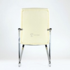 Кресло Barneo K-25 для посетителей и переговорных (хром, бежевая экокожа) в Чайковском - chaykovskiy.ok-mebel.com | фото 3