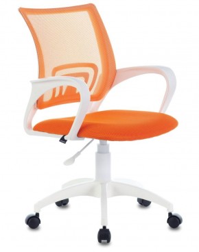 Кресло BRABIX "Fly MG-396W", пластик белый, сетка, оранжевое, 532401, MG-396W_532401 в Чайковском - chaykovskiy.ok-mebel.com | фото 1