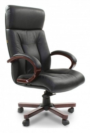 Кресло для руководителя Chairman 421 черный/орех темный, черный в Чайковском - chaykovskiy.ok-mebel.com | фото 1