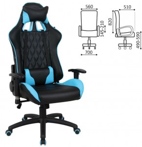 Кресло компьютерное BRABIX "GT Master GM-110" (черное/голубое) 531928 в Чайковском - chaykovskiy.ok-mebel.com | фото 2