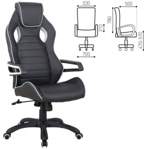 Кресло компьютерное BRABIX "Techno Pro GM-003" (черное/серое, вставки серые) 531814 в Чайковском - chaykovskiy.ok-mebel.com | фото 2