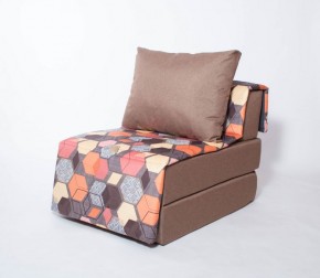 Кресло-кровать бескаркасное Харви (коричневый-геометрия браун) в Чайковском - chaykovskiy.ok-mebel.com | фото