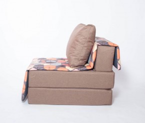 Кресло-кровать бескаркасное Харви (коричневый-геометрия браун) в Чайковском - chaykovskiy.ok-mebel.com | фото 2