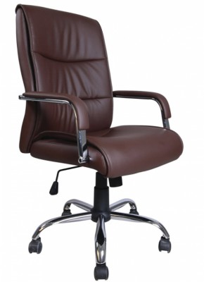 Кресло офисное BRABIX "Space EX-508" (экокожа, хром, коричневое) 531164 в Чайковском - chaykovskiy.ok-mebel.com | фото 1