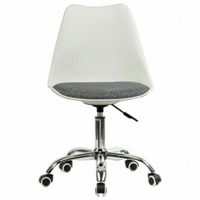 Кресло стул BRABIX "Eames MG-310 CH", хром, пластик белый, ткань серая, 532924 в Чайковском - chaykovskiy.ok-mebel.com | фото