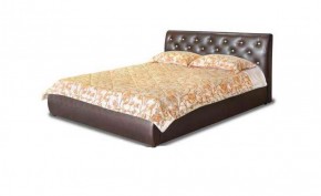 Кровать 1600 Флоренция в к/з "Классик 307 коричневый" (серия Норма) + основание + опоры в Чайковском - chaykovskiy.ok-mebel.com | фото