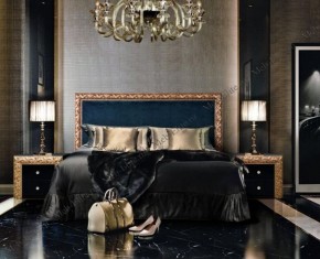 Кровать 2-х спальная (1,6 м) Тиффани Premium черная/золото с мягким элементом (Антрацит) с подъемным механизмомарт (ТФКР-3[3](П) в Чайковском - chaykovskiy.ok-mebel.com | фото 2
